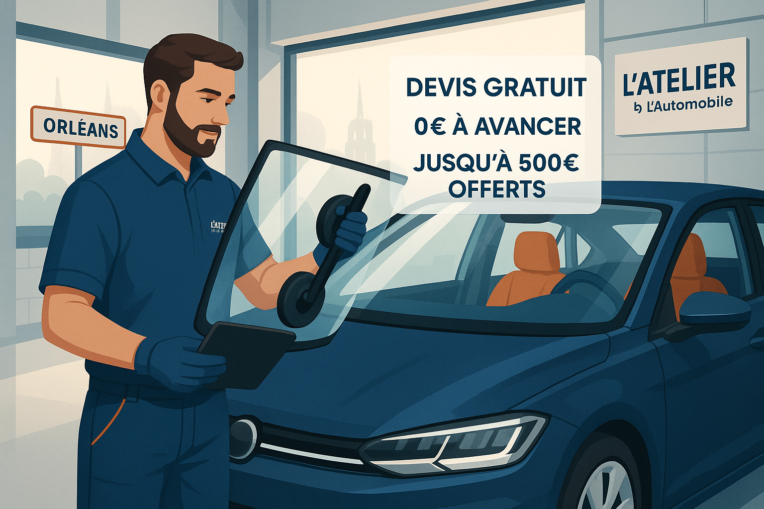 Remplacement de pare-brise à Orléans 5 devis pare brise