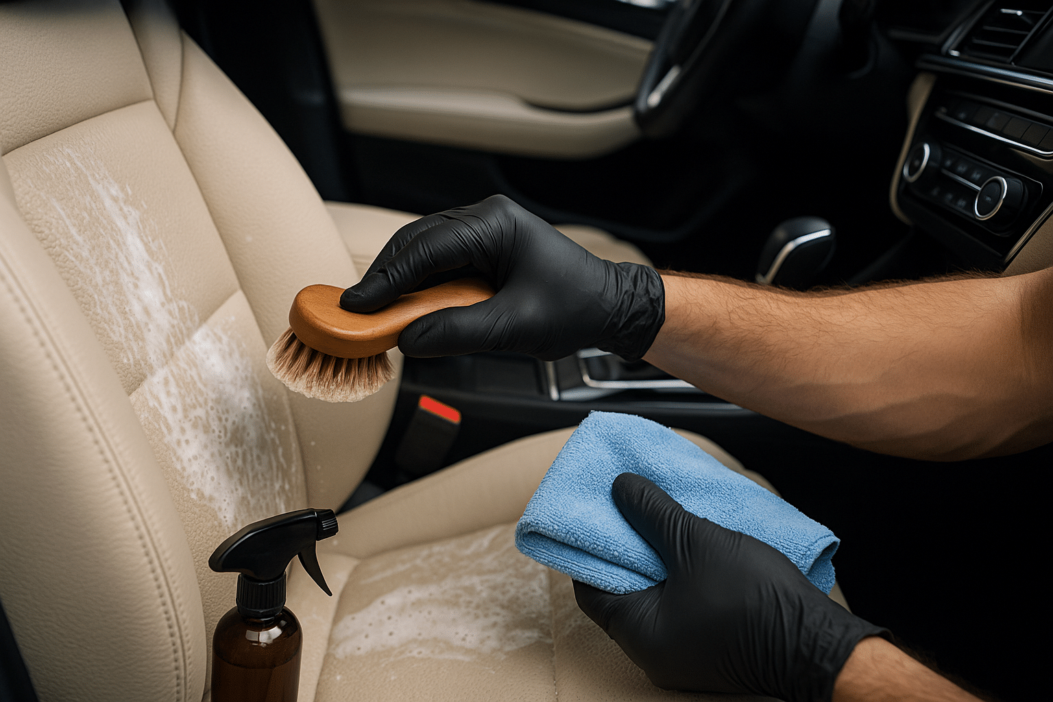 comment nettoyer cuir voiture abîmé - illustration